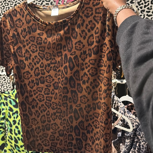 Corduroy Look Leopard Print Shirt - Picture 1 of 4